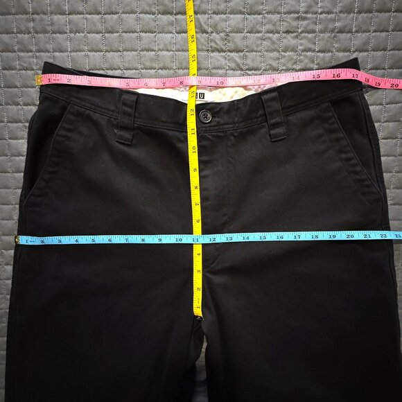 UNIQLO U LEMAIRE Black Wide Fit Chino Trousers Barrel Cropped Ankle Pants sz 35 - Picture 5 of 6